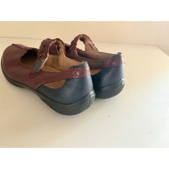 Hotter Shake Mary Jane Flats Women’s Size 9 Burgundy Black Leather Comfort Shoes - Picture 5 of 7